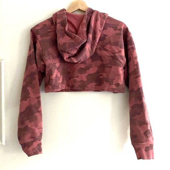LULULEMON All Yours Cropped Hoodie in Heritage 365 Camo Brier Rose Multi Size 4 - Picture 4 of 4
